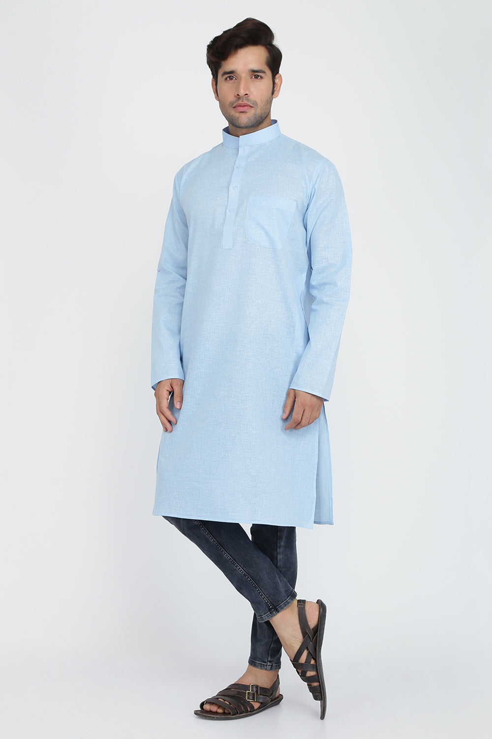 Mens Mandarin Collar Casual Kurta