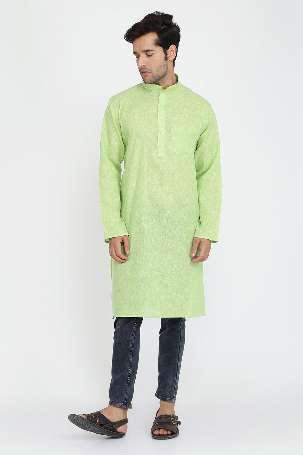 Mens Mandarin Collar Casual Kurta