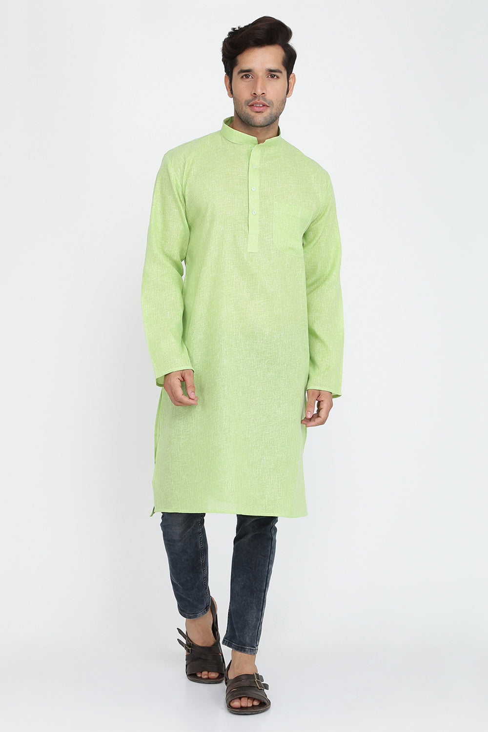 Mens Mandarin Collar Casual Kurta