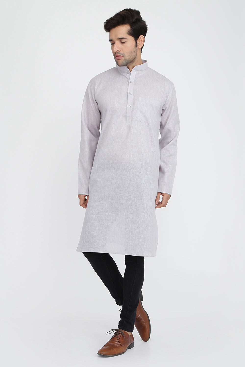 Mens Mandarin Collar Casual Kurta