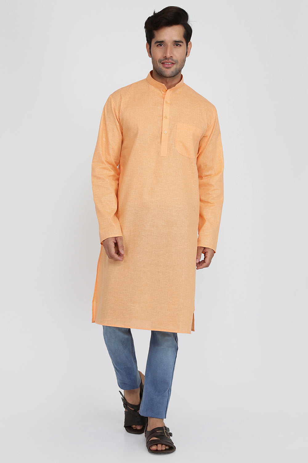 Mens Mandarin Collar Casual Kurta