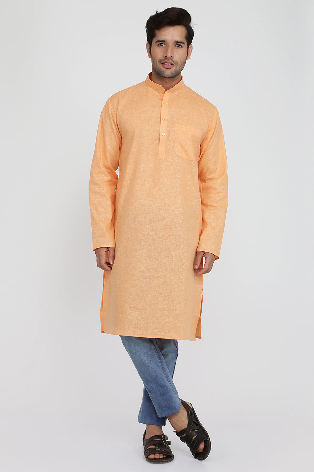 Mens Mandarin Collar Casual Kurta