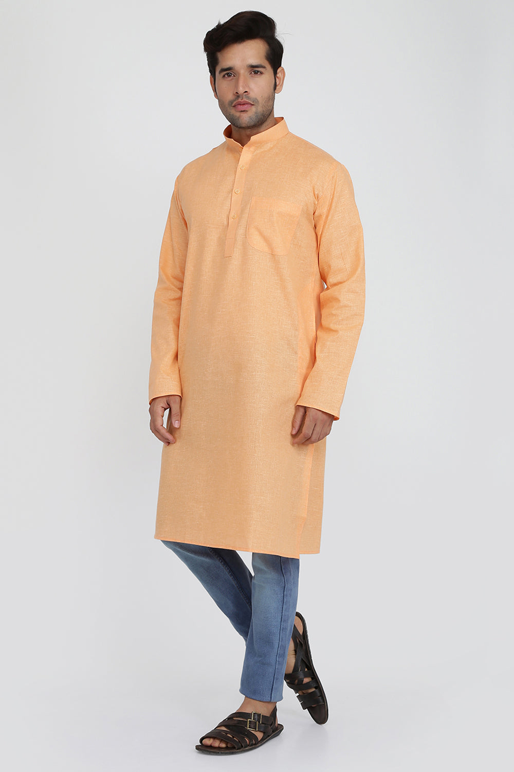 Mens Mandarin Collar Casual Kurta