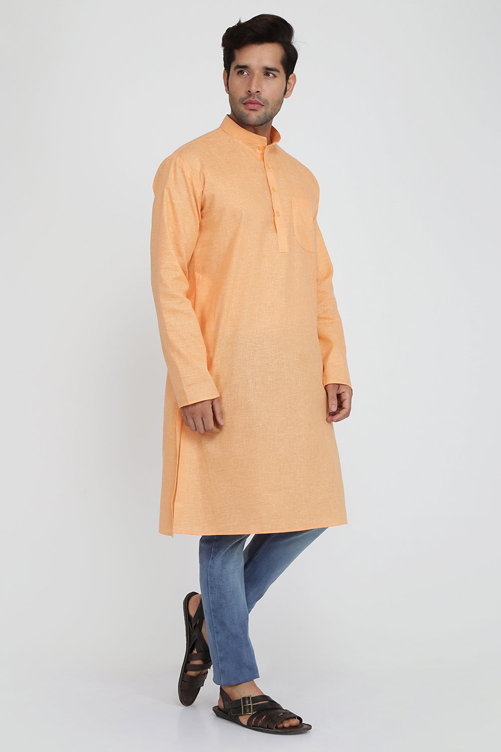 Mens Mandarin Collar Casual Kurta