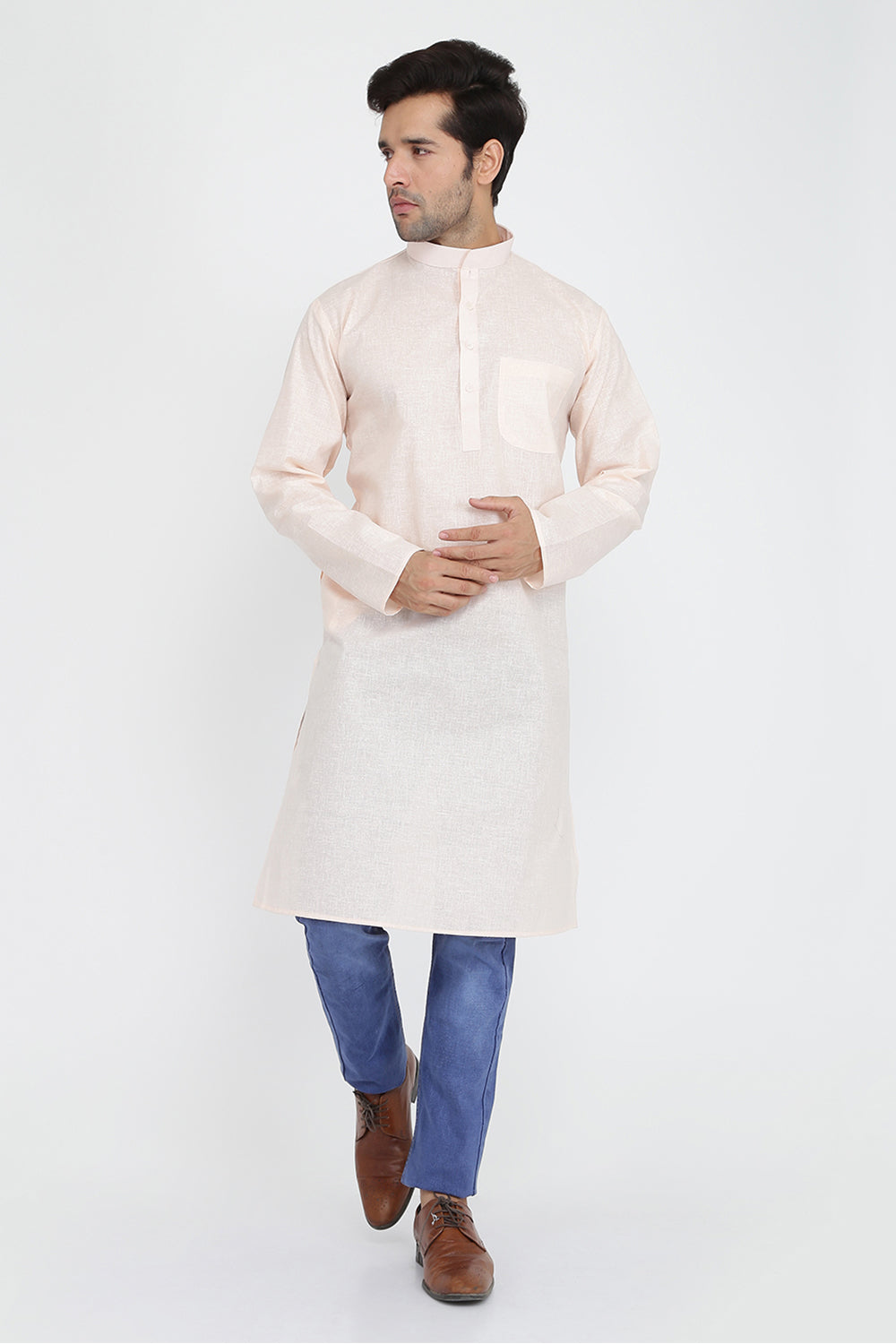 Mens Mandarin Collar Casual Kurta