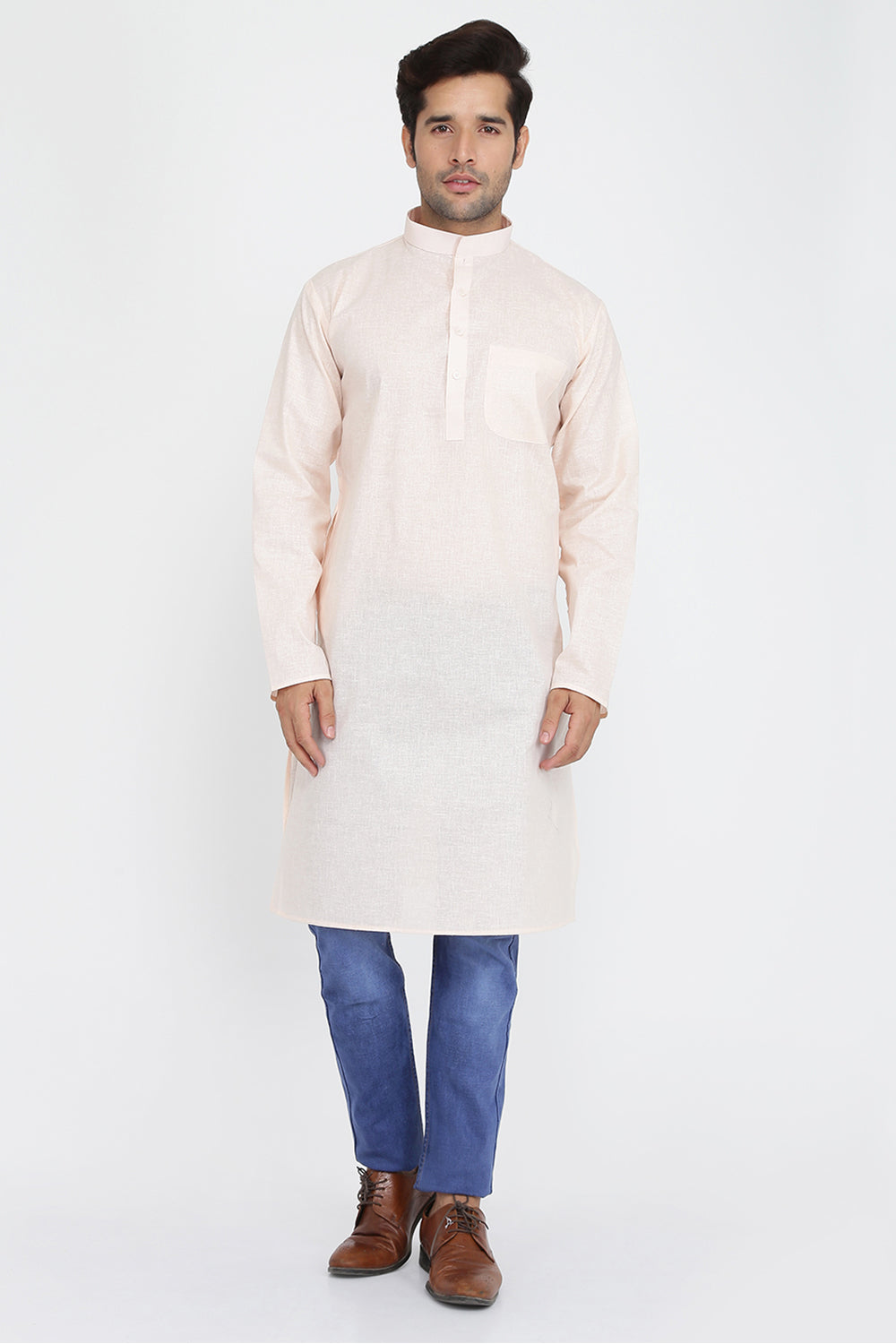 Mens Mandarin Collar Casual Kurta