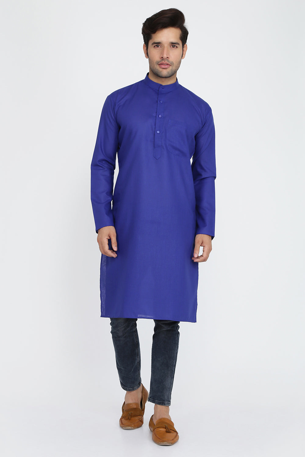 Mens Mandarin Collar Casual Kurta