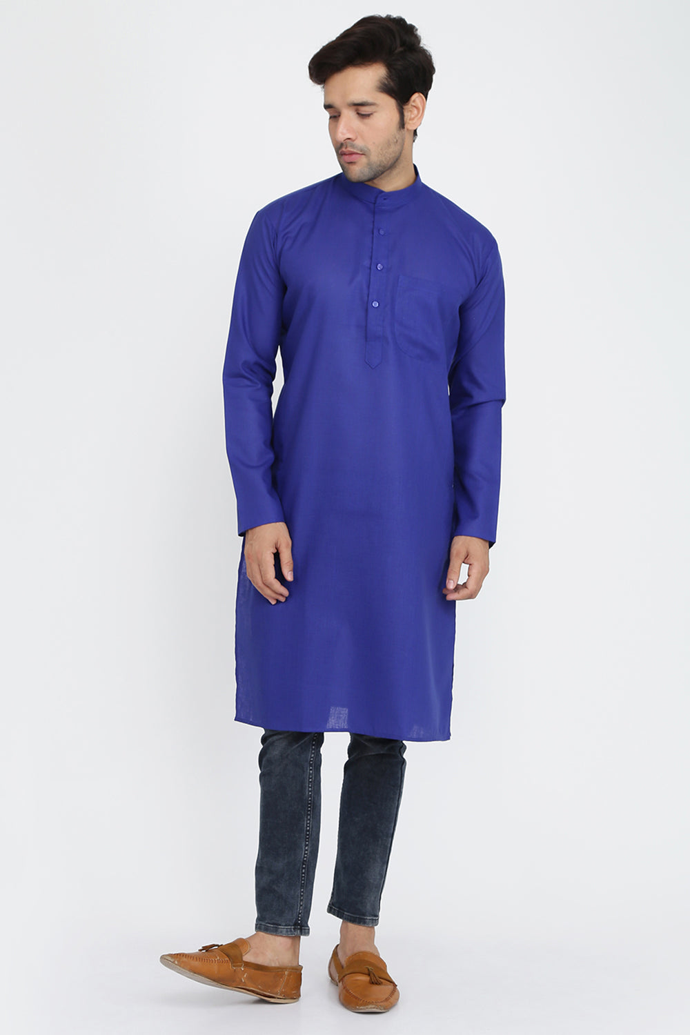 Mens Mandarin Collar Casual Kurta