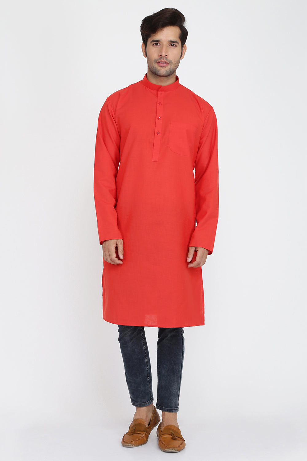 Mens Mandarin Collar Casual Kurta