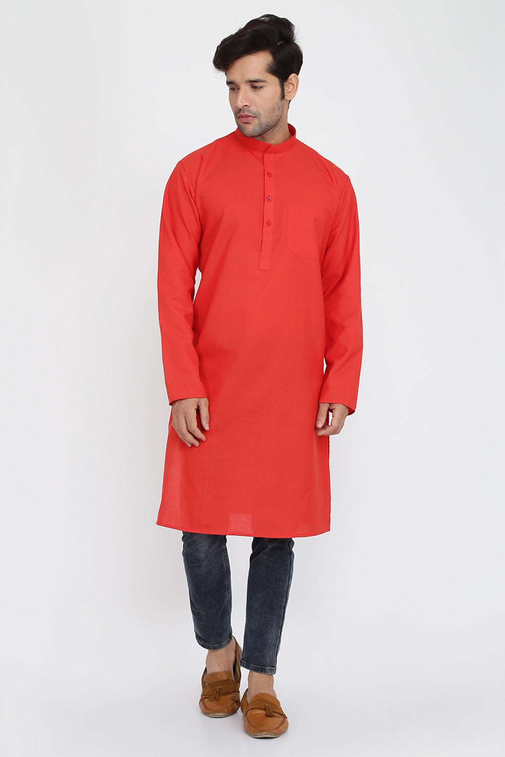 Mens Mandarin Collar Casual Kurta