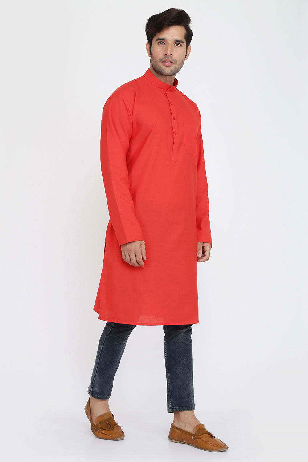 Mens Mandarin Collar Casual Kurta