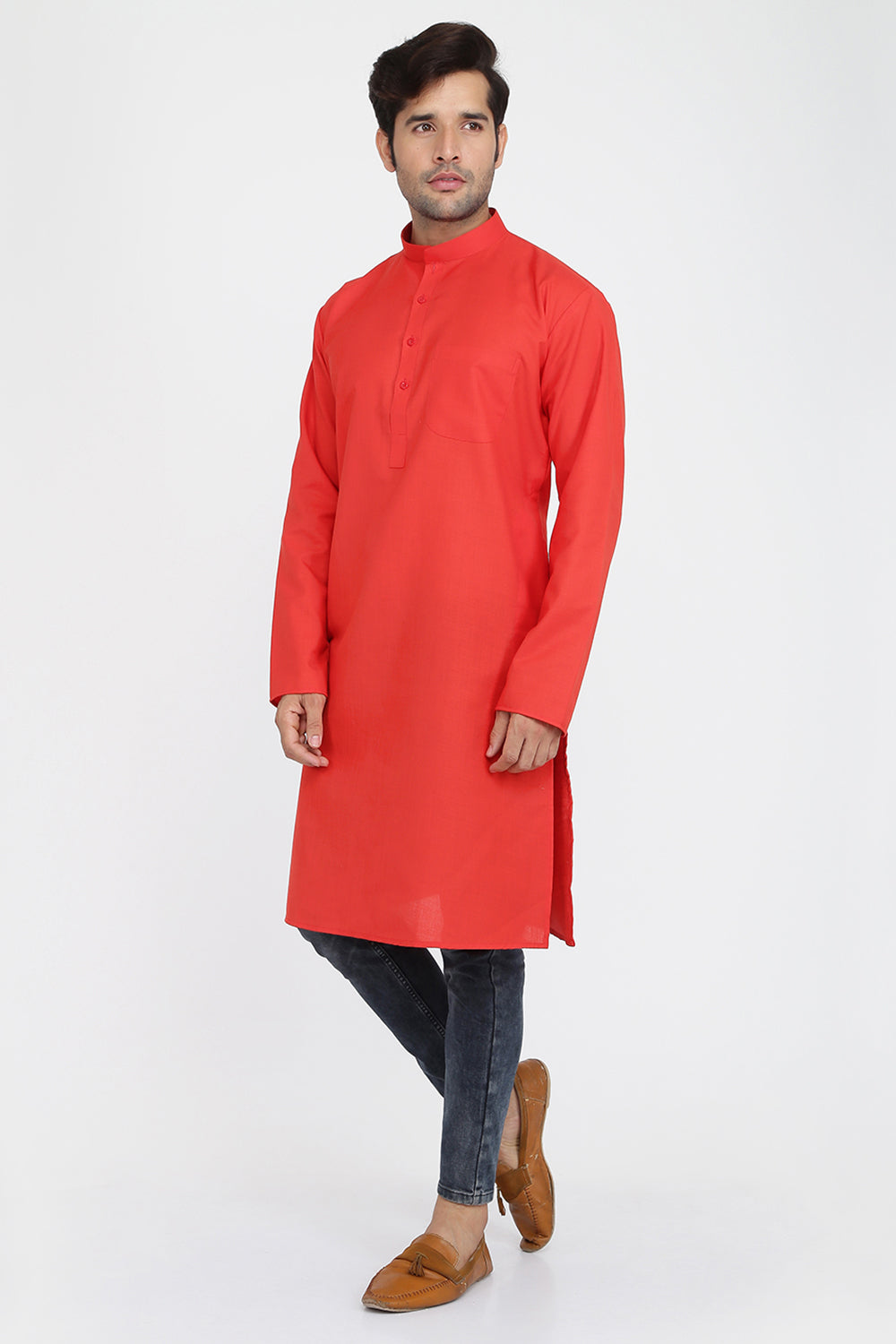 Mens Mandarin Collar Casual Kurta