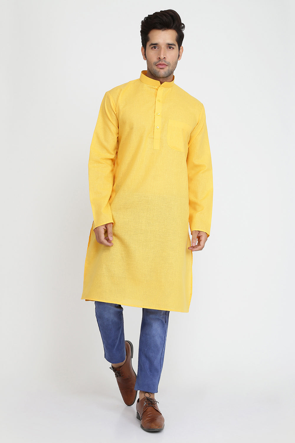 Mens Mandarin Collar Casual Kurta