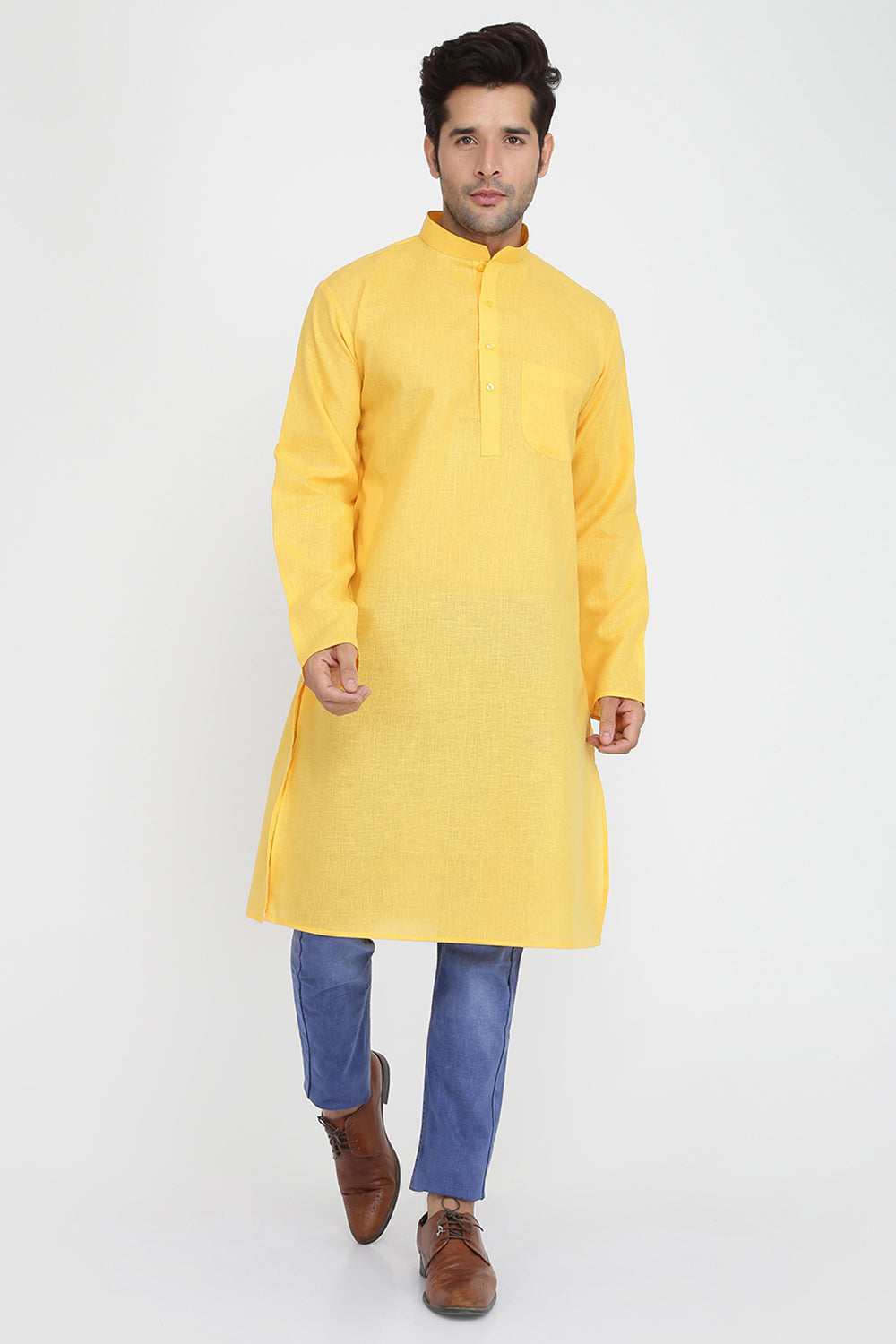 Mens Mandarin Collar Casual Kurta