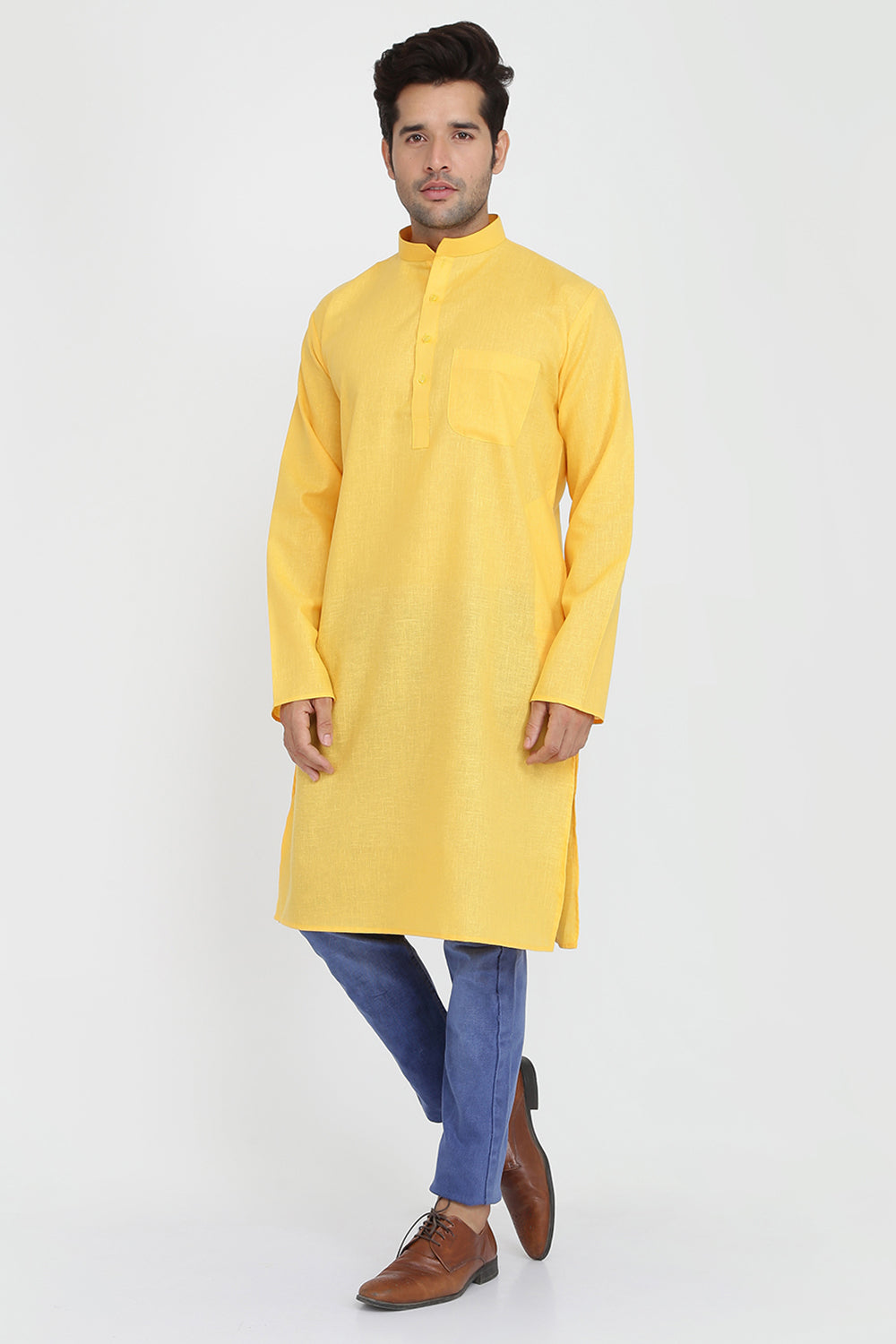 Mens Mandarin Collar Casual Kurta