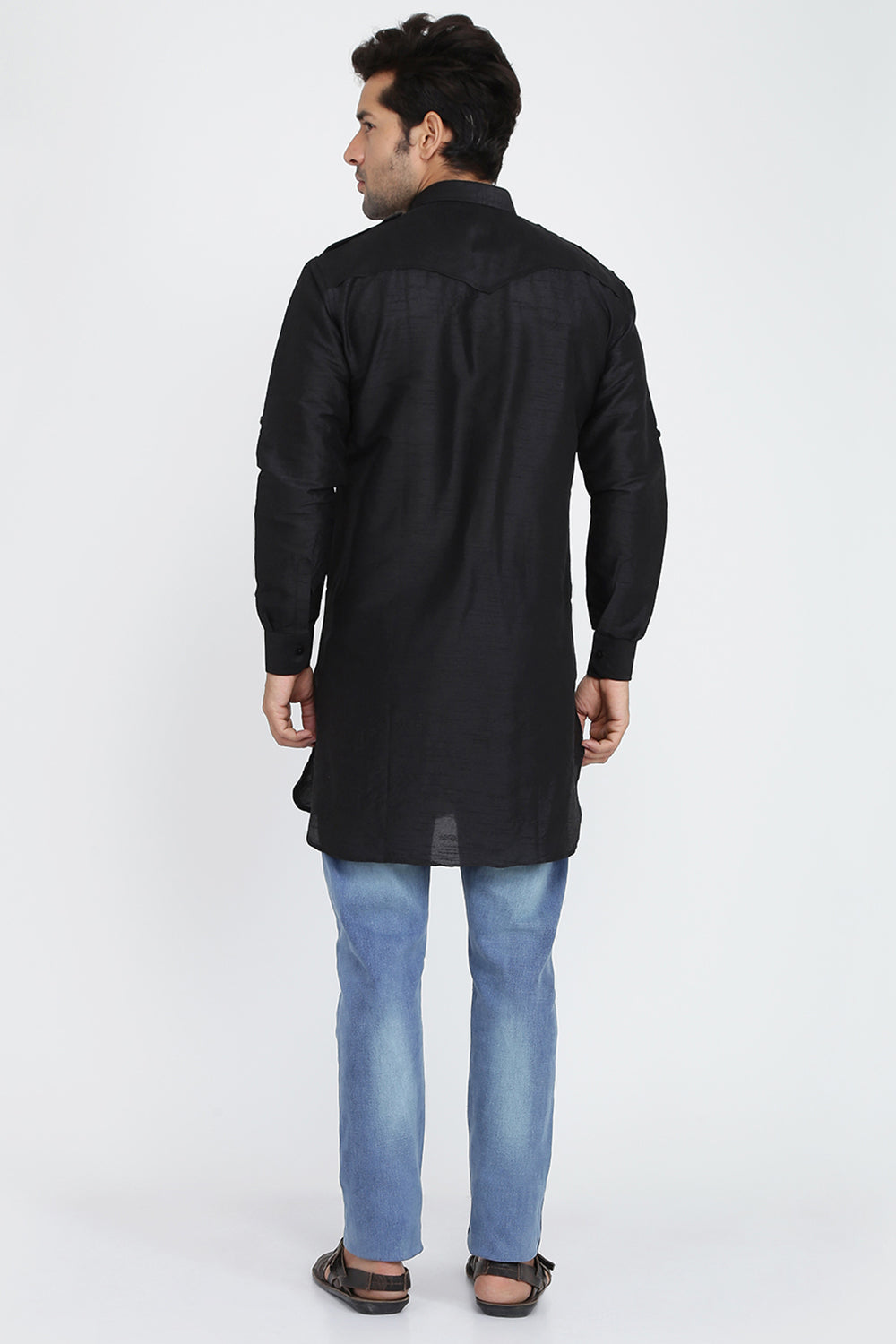 Mens Silk Blend Pathani Kurta