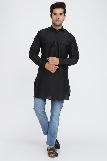 Mens Silk Blend Pathani Kurta