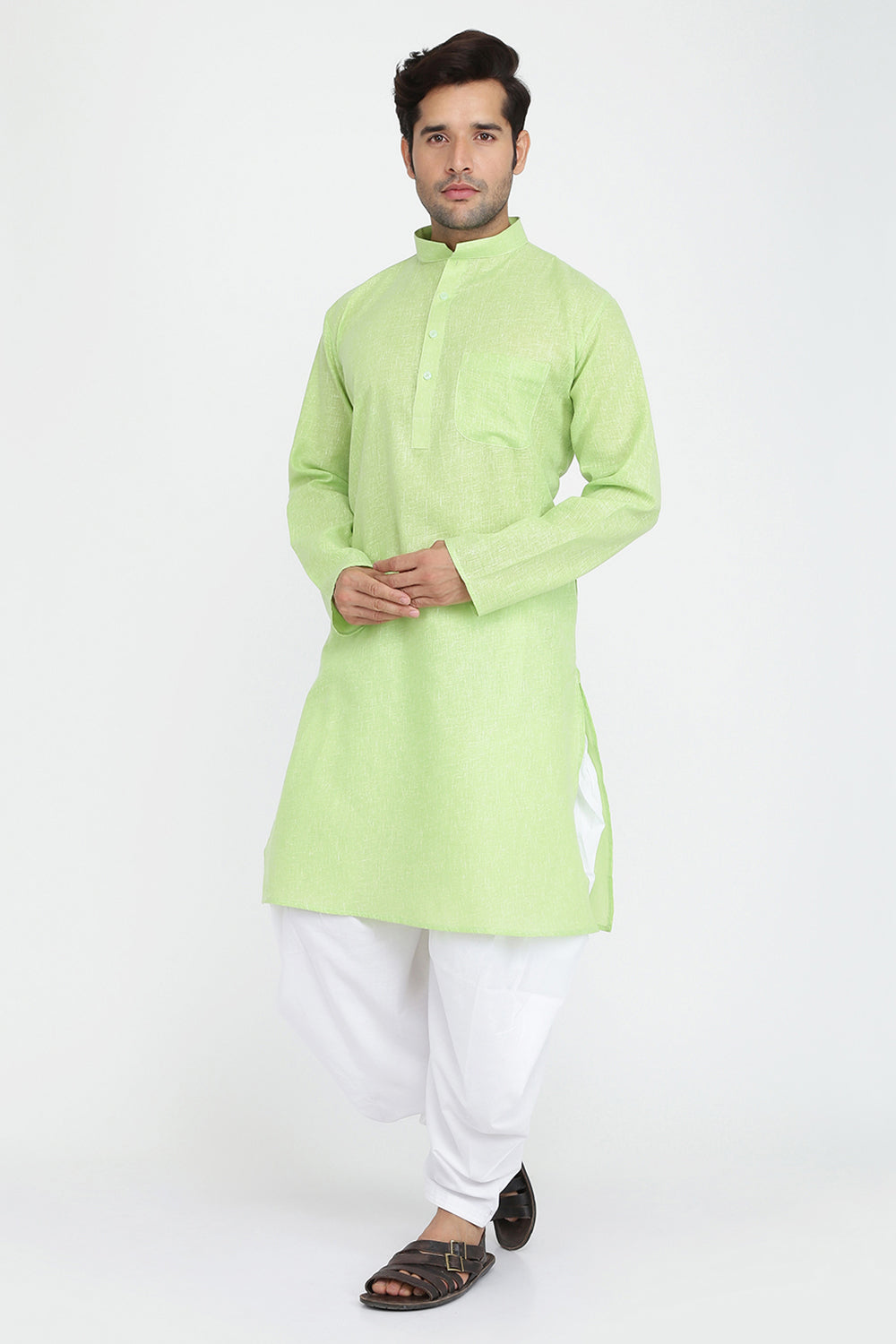 Mens Cotton Kurta And Salwar Set