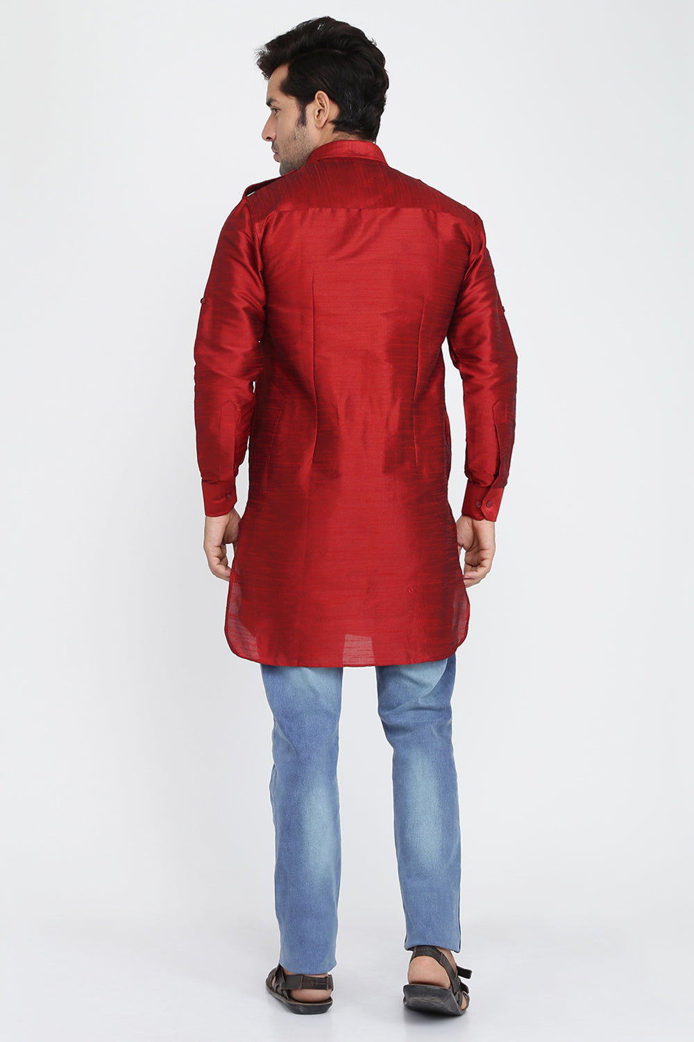 Mens Silk Blend Pathani Kurta