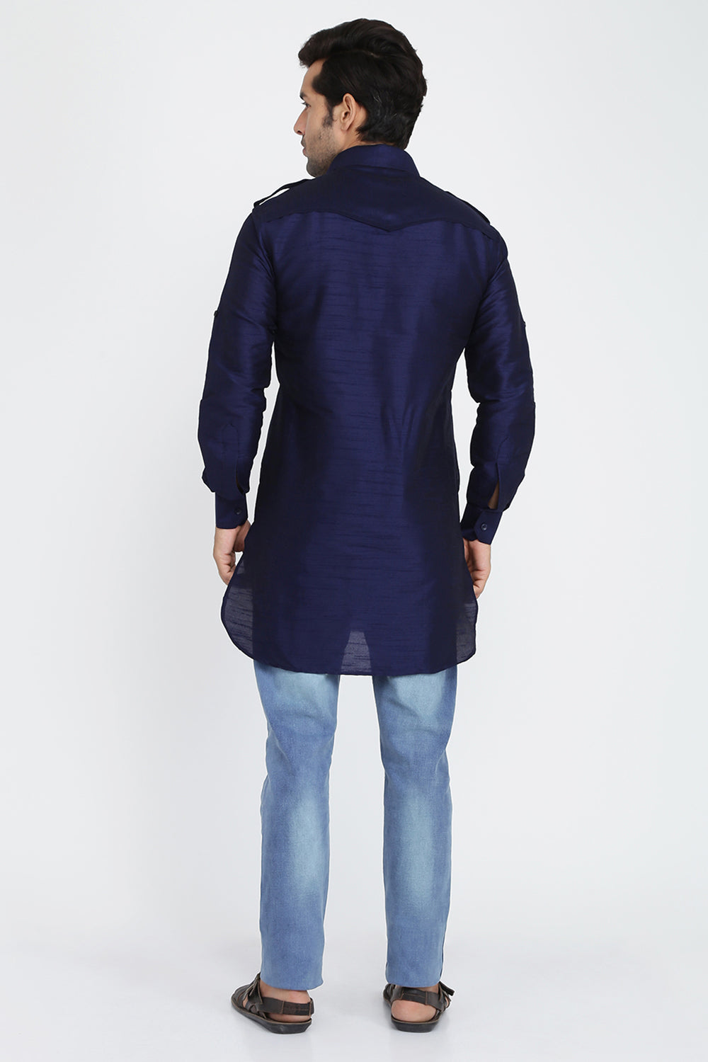 Mens Silk Blend Pathani Kurta