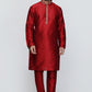 Mens Raw Silk Embroidered Kurta Pyjama Set