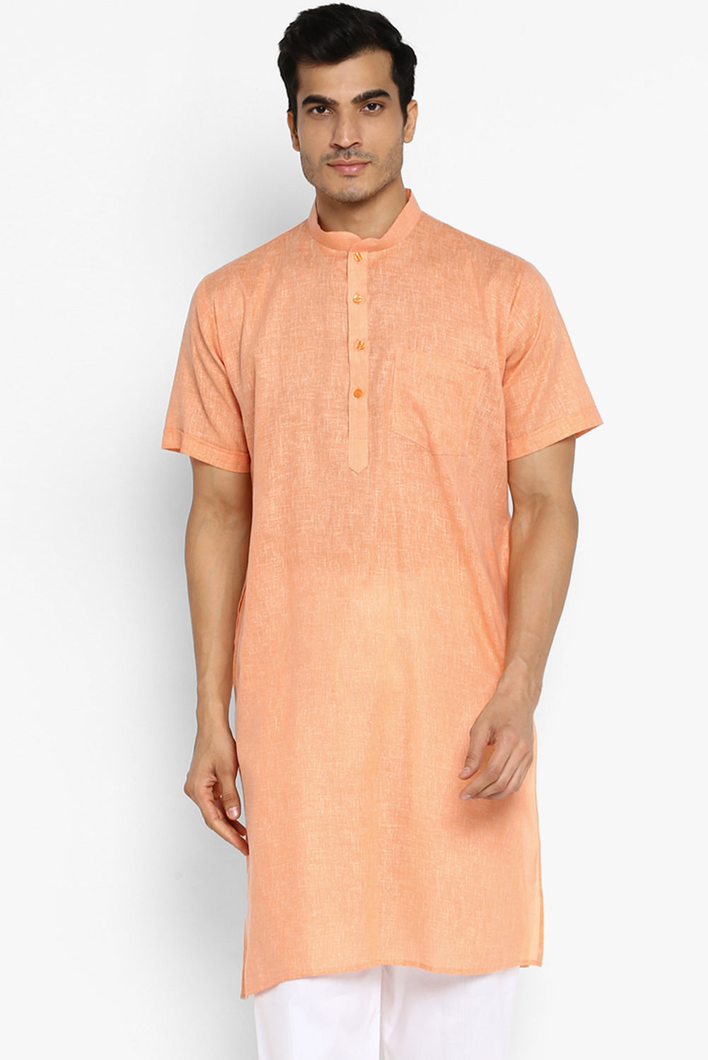 Mens Cotton Slub Kurta Pyjama Set