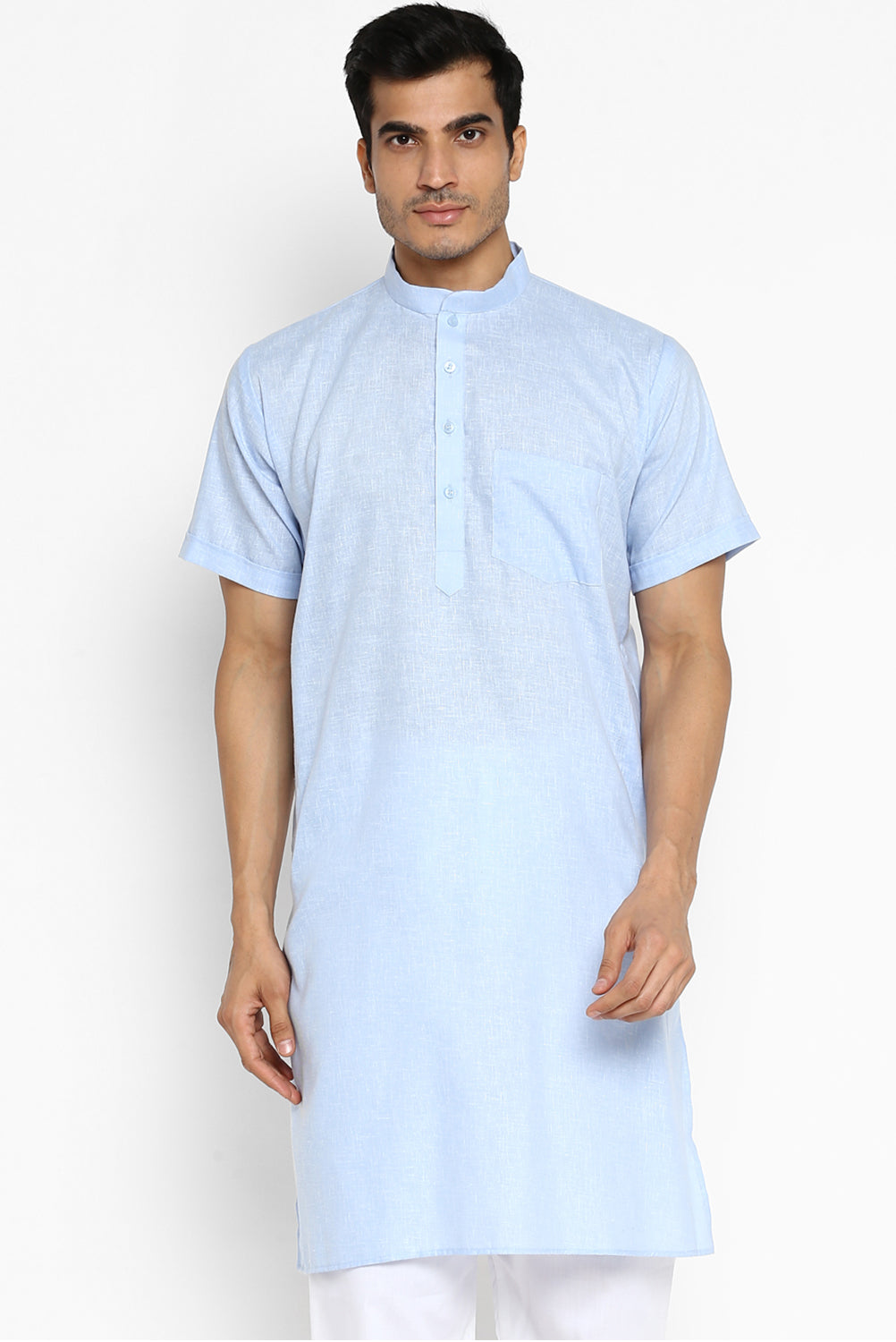 Mens Cotton Slub Kurta Pyjama Set