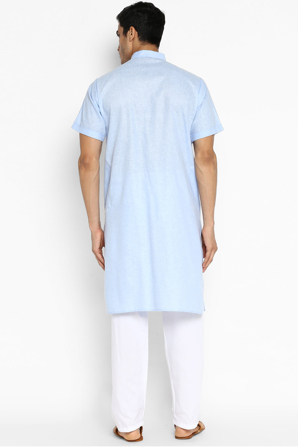 Mens Cotton Slub Kurta Pyjama Set