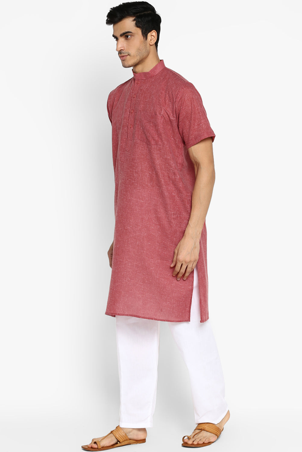 Mens Cotton Slub Kurta Pyjama Set