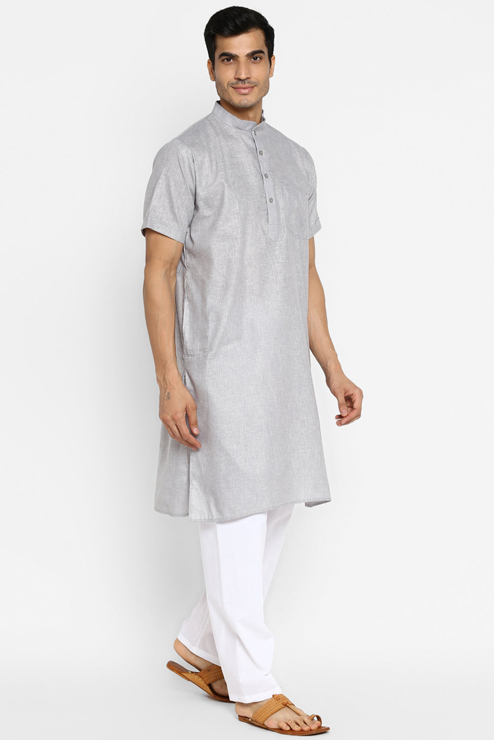 Mens Cotton Slub Kurta Pyjama Set