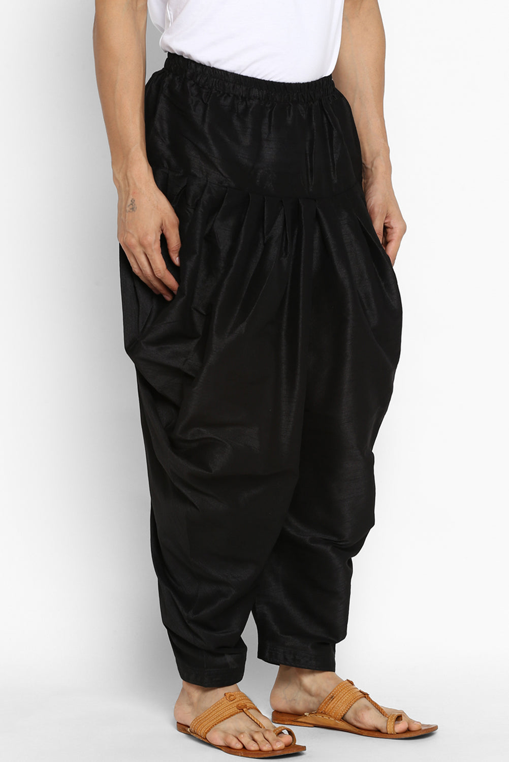 Mens Raw Silk Blend Pant Pajamas