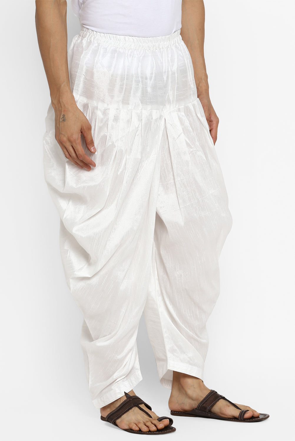 Mens Raw Silk Blend Pant Pajamas