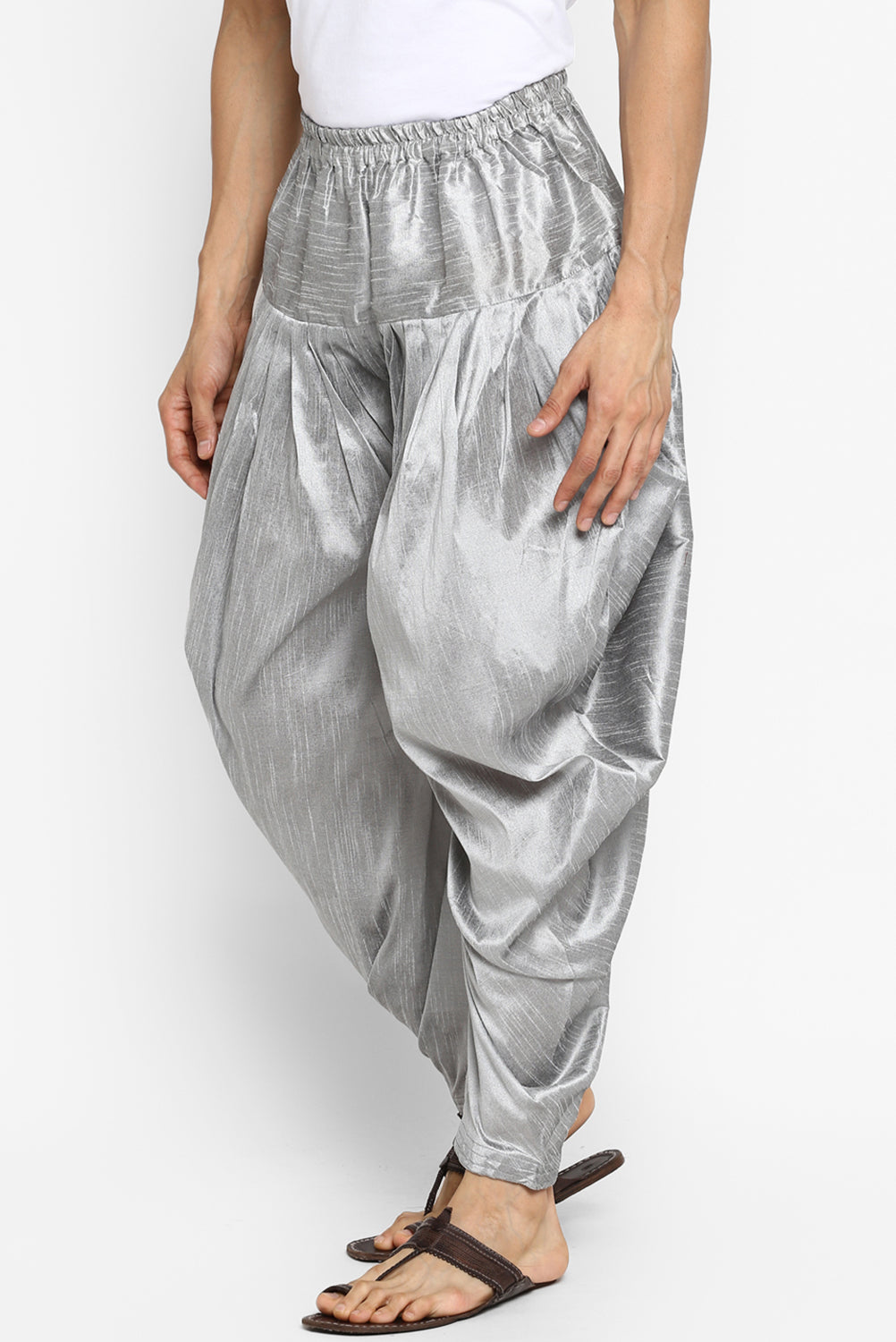 Mens Raw Silk Blend Pant Pajamas