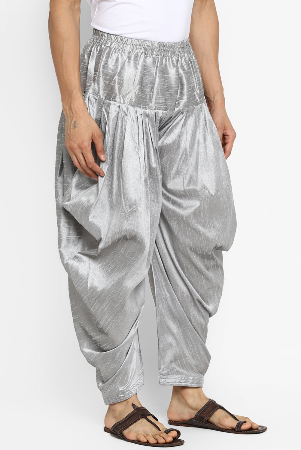 Mens Raw Silk Blend Pant Pajamas