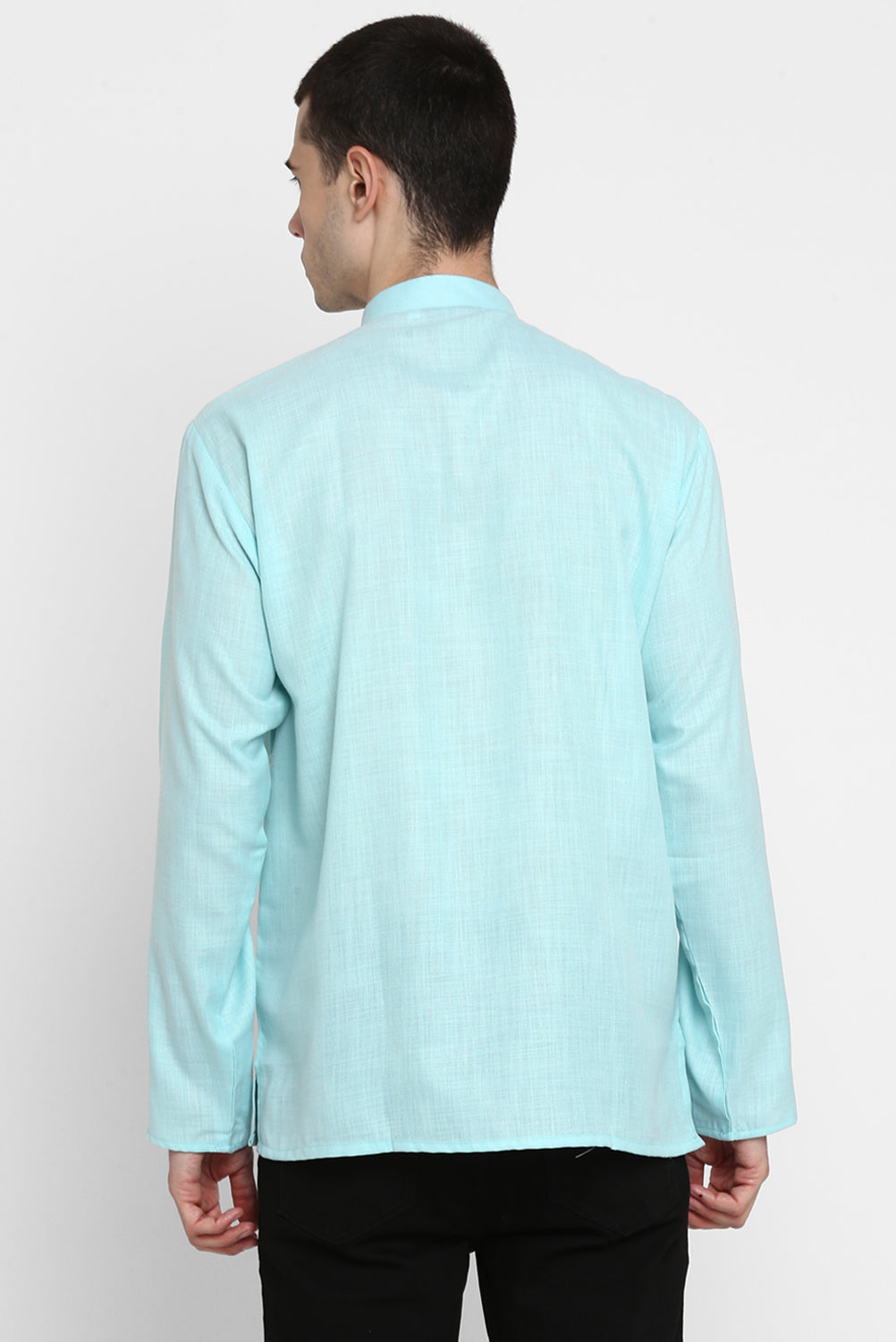 Mens Mandarin Collar Short Kurta