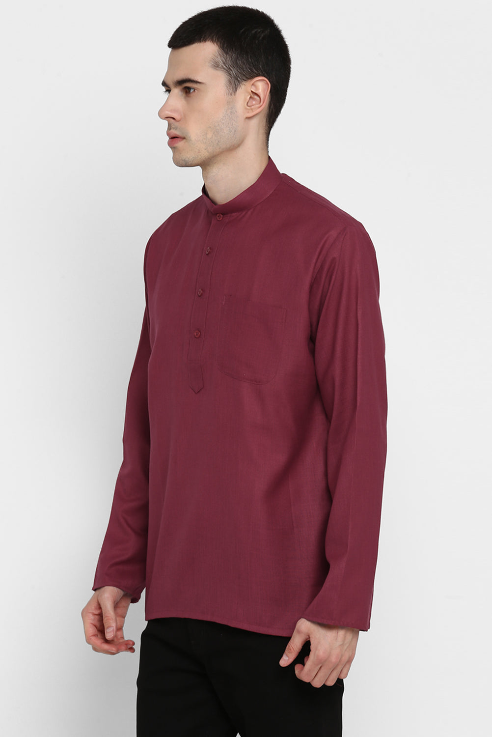 Mens Mandarin Collar Short Kurta