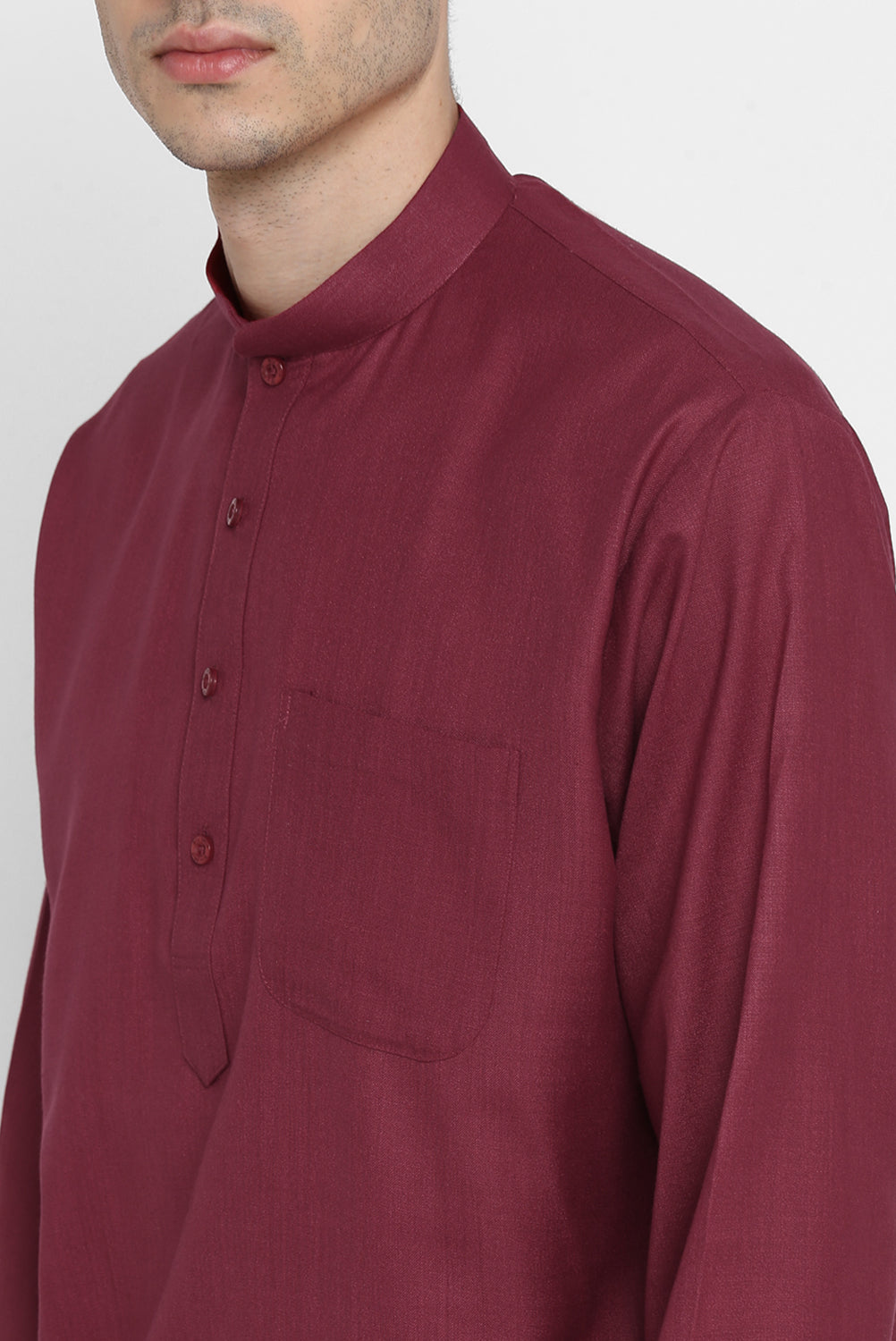 Mens Mandarin Collar Short Kurta