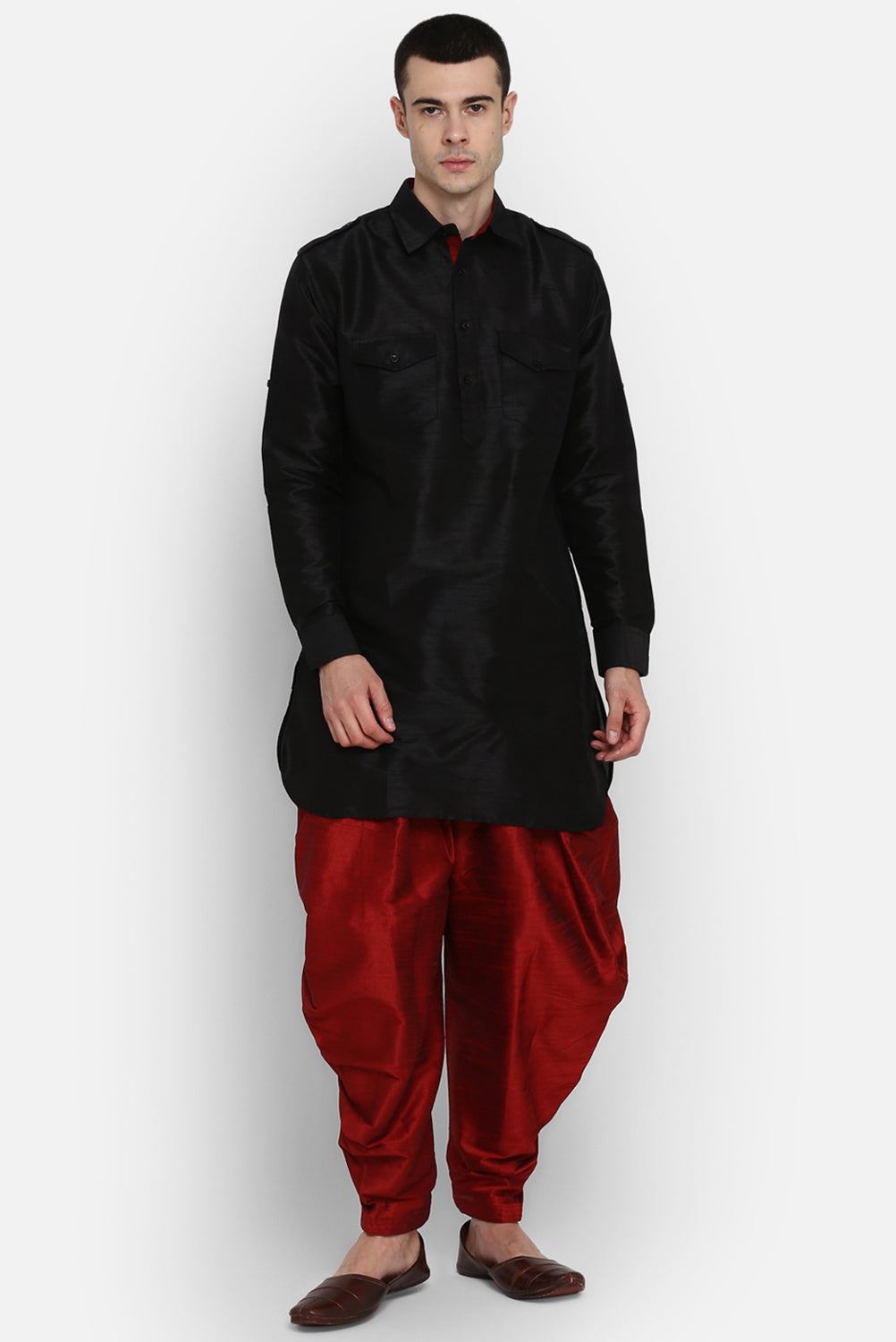 Mens Silk Pathani Suit Set