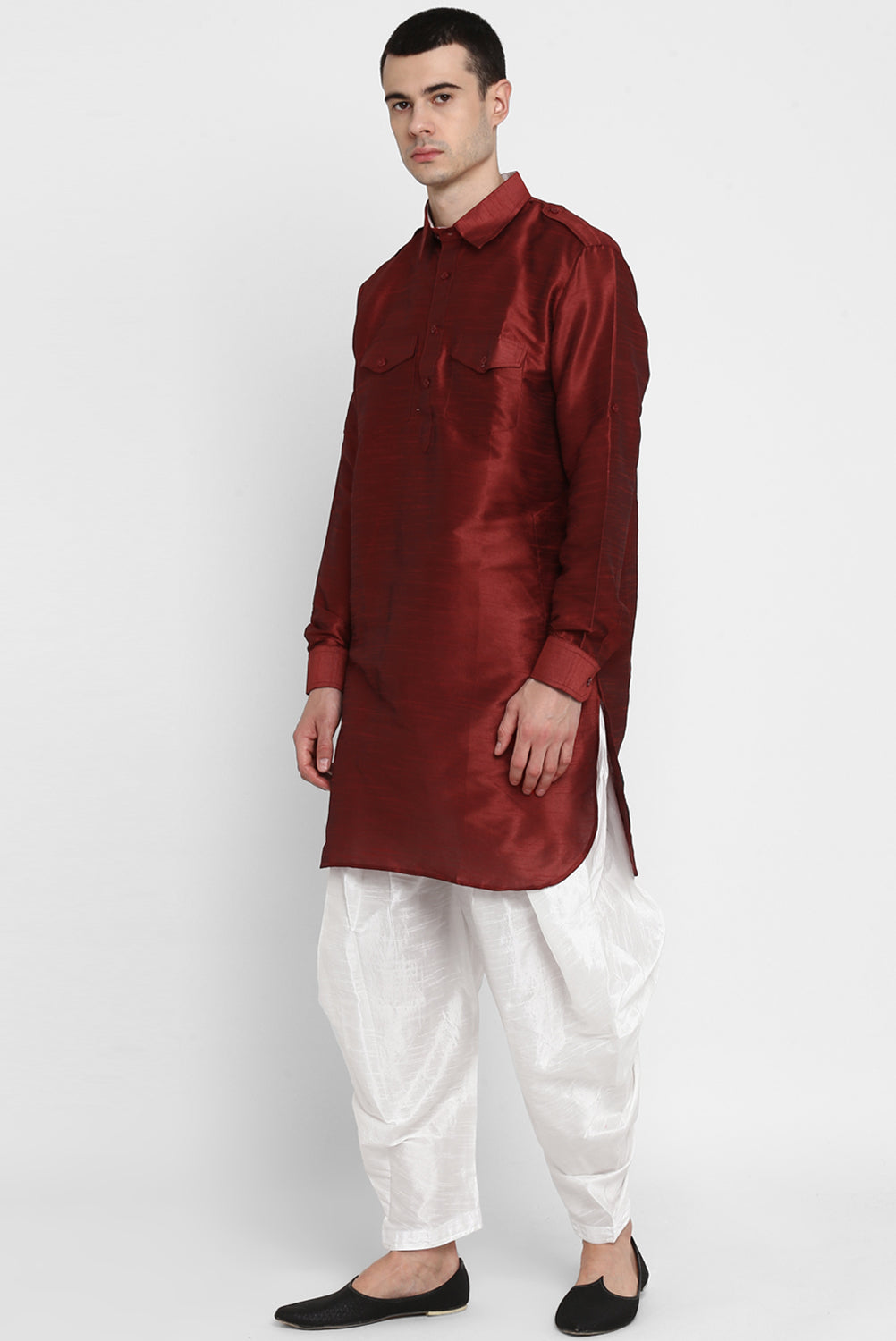 Mens Silk Pathani Suit Set