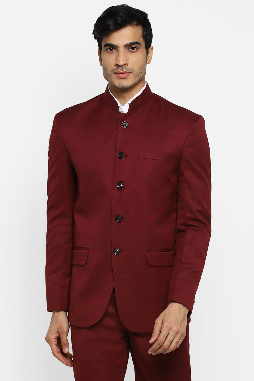 Mens Solid Bandhgala Suit