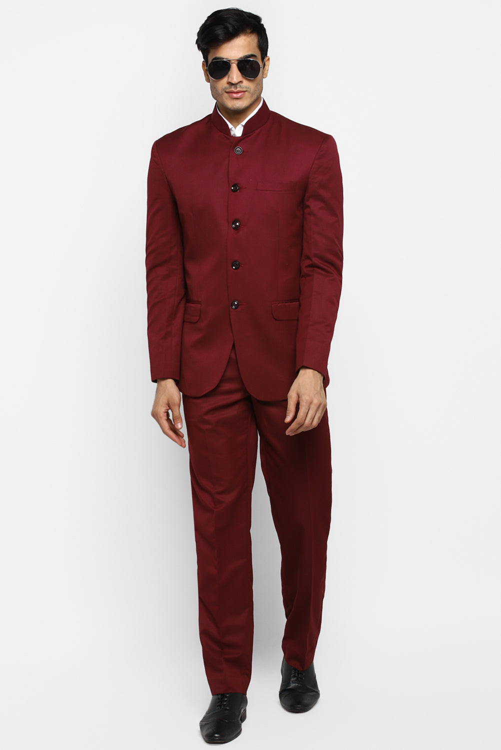 Mens Solid Bandhgala Suit