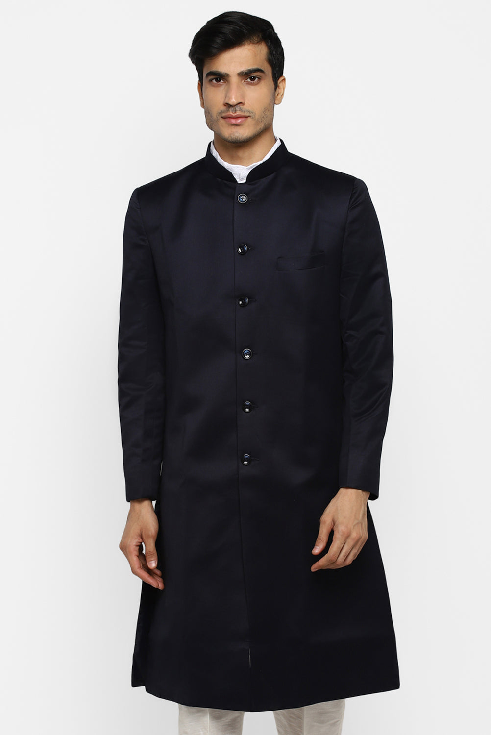 Mens Solid Indowestern Sherwani With Pajamas