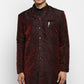 Mens Self Textured Indowestern With Pajamas