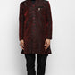 Mens Self Textured Indowestern With Pajamas