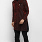 Mens Self Textured Indowestern With Pajamas