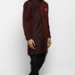 Mens Self Textured Indowestern With Pajamas