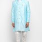 Mens Self Textured Indowestern With Pajamas