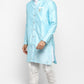 Mens Self Textured Indowestern With Pajamas