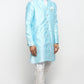 Mens Self Textured Indowestern With Pajamas