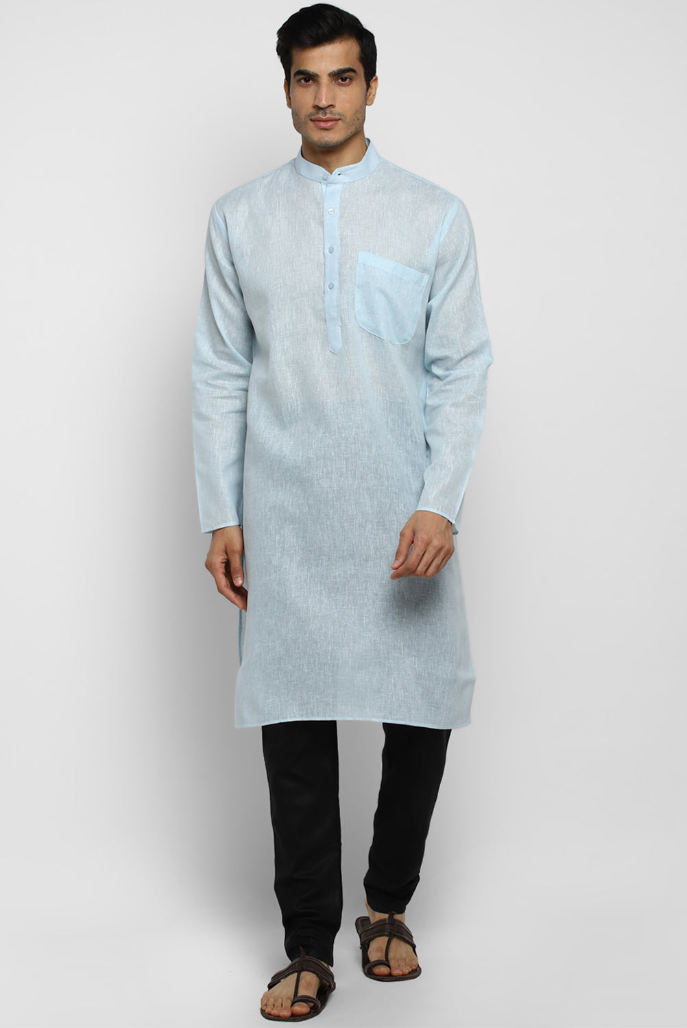 Mens Cotton Slub Kurta Pyjama Set